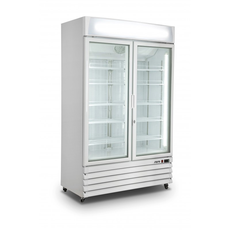 SARO Kühlschrank mit 2 Glastüren - weiß